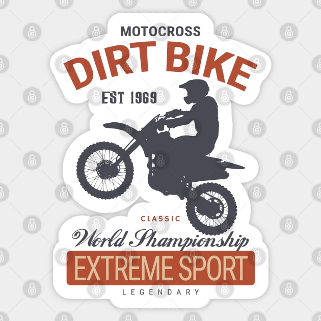 Classic Motocross Extreme Sport Sticker by KewaleeTee